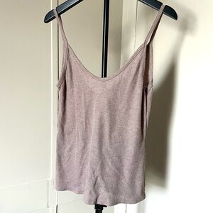 Brandy Melville Ribbed Tank One Size Beige Neutral Basic Fitted